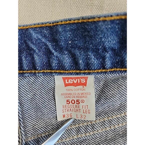 Vintage Levis 505 Jeans Mens 33x32 Straight High Rise Blue Cotton 90s - Picture 9 of 16